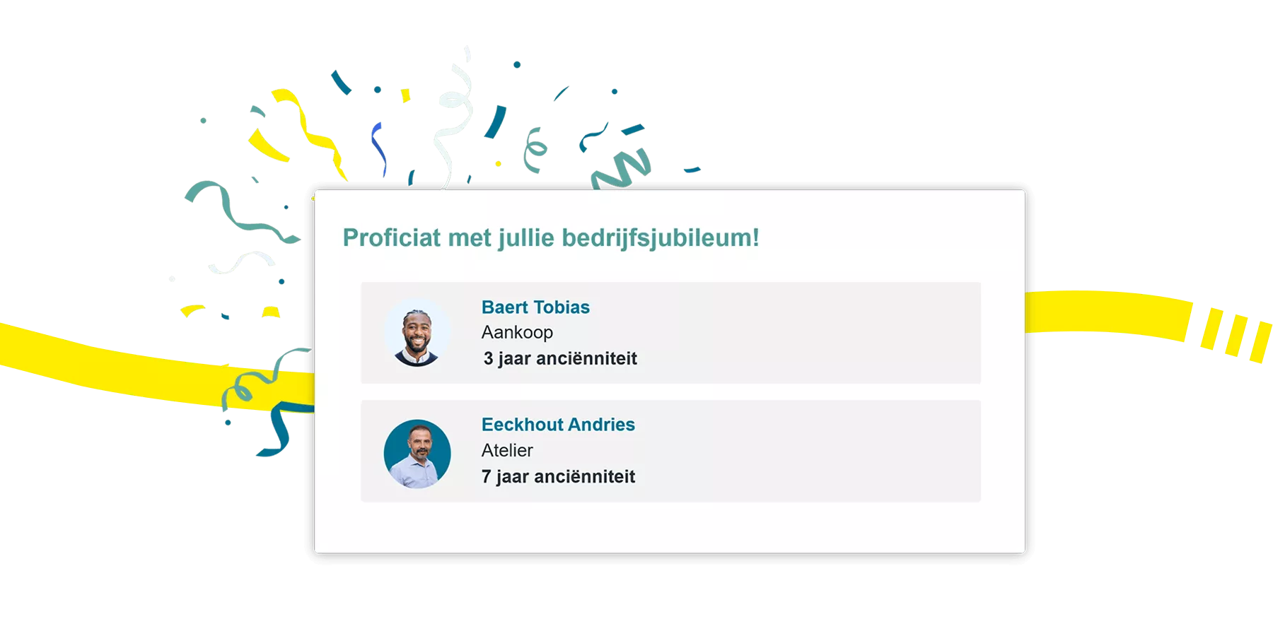 Verjaardagsmeldingen in de Kelio-software om erkenning en betrokkenheid te versterken.
