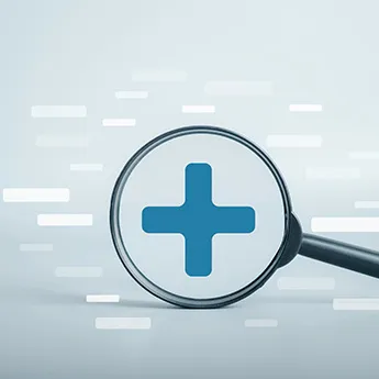 Loupe sur un signe plus illustrant les avantages du logiciel de gestion des temps Kelio pour le Groupe Lietar.