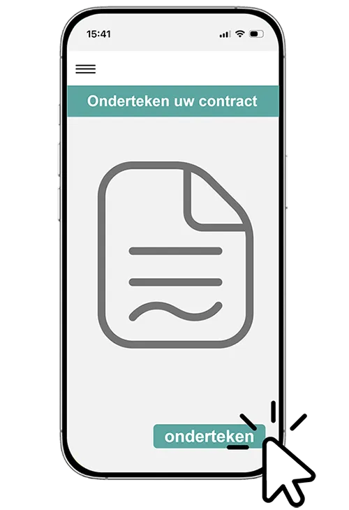 Kelio mobiele interface met elektronische handtekening op afstand voor een dagcontract op smartphone