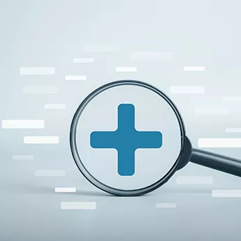 Loupe sur un signe plus illustrant les avantages du logiciel de gestion des temps Kelio pour le Groupe Lietar.